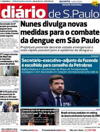 Capa do jornal Diário de São Paulo 14/03/2024