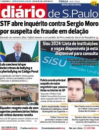 Capa do jornal Diário de São Paulo 16/01/2024