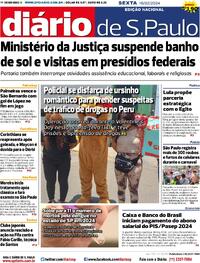 Capa do jornal Diário de São Paulo 16/02/2024