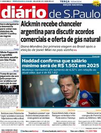Capa do jornal Diário de São Paulo 16/04/2024
