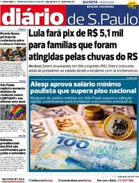 Capa do jornal Diário de São Paulo 16/05/2024