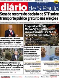 Capa do jornal Diário de São Paulo 18/02/2024