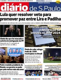 Capa do jornal Diário de São Paulo 18/03/2024