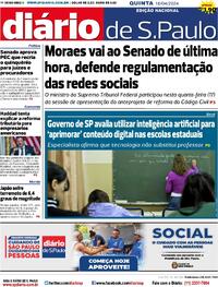 Capa do jornal Diário de São Paulo 18/04/2024