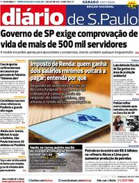 Capa do jornal Diário de São Paulo 20/01/2024