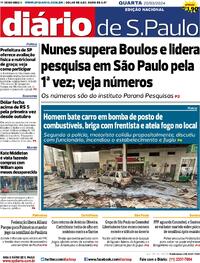 Capa do jornal Diário de São Paulo 20/03/2024