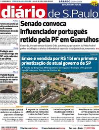 Capa do jornal Diário de São Paulo 20/04/2024