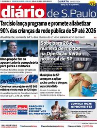 Capa do jornal Diário de São Paulo 21/02/2024