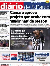 Capa do jornal Diário de São Paulo 21/03/2024