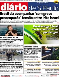 Capa do jornal Diário de São Paulo 21/04/2024