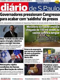 Capa do jornal Diário de São Paulo 22/01/2024