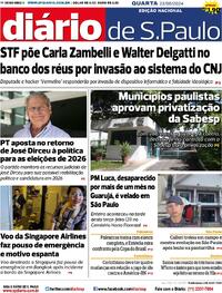 Capa do jornal Diário de São Paulo 22/05/2024