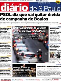 Capa do jornal Diário de São Paulo 23/01/2024