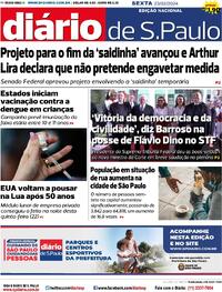 Capa do jornal Diário de São Paulo 23/02/2024