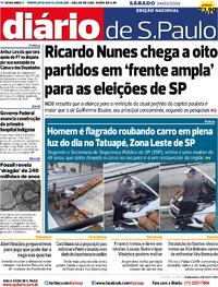 Capa do jornal Diário de São Paulo 24/02/2024