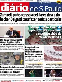Capa do jornal Diário de São Paulo 24/05/2024