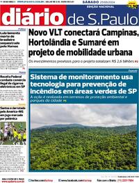 Capa do jornal Diário de São Paulo 25/05/2024