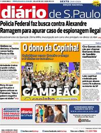Capa do jornal Diário de São Paulo 26/01/2024