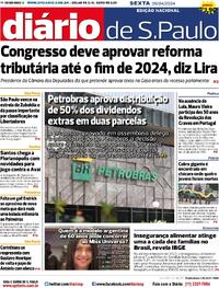 Capa do jornal Diário de São Paulo 26/04/2024