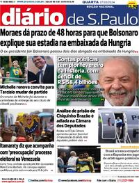 Capa do jornal Diário de São Paulo 27/03/2024