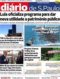 Capa do jornal Diário de São Paulo 28/02/2024