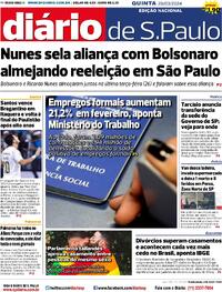 Capa do jornal Diário de São Paulo 28/03/2024