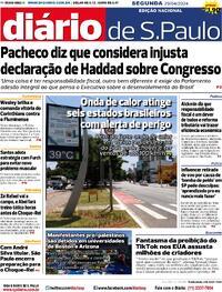Capa do jornal Diário de São Paulo 29/04/2024