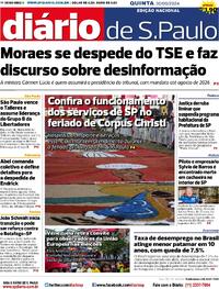 Capa do jornal Diário de São Paulo 30/05/2024