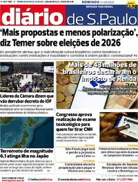 Capa do jornal Diário de São Paulo 01/06/2025