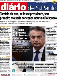 Capa do jornal Diário de São Paulo 01/09/2025