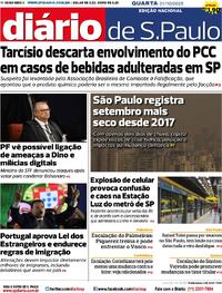 Capa do jornal Diário de São Paulo 01/10/2025