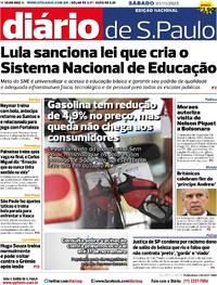 Capa do jornal Diário de São Paulo 01/11/2025
