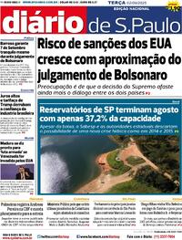Capa do jornal Diário de São Paulo 02/09/2025