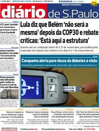 Capa do jornal Diário de São Paulo 02/11/2025