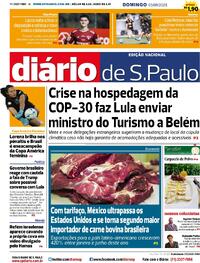 Capa do jornal Diário de São Paulo 03/08/2025