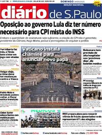 Capa do jornal Diário de São Paulo 04/05/2025