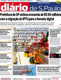 Capa do jornal Diário de São Paulo 04/11/2025
