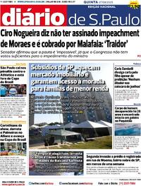 Capa do jornal Diário de São Paulo 07/08/2025