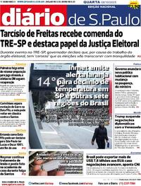 Capa do jornal Diário de São Paulo 08/10/2025