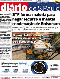 Capa do jornal Diário de São Paulo 08/11/2025
