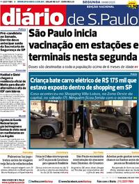 Capa do jornal Diário de São Paulo 09/06/2025