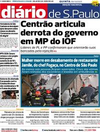 Capa do jornal Diário de São Paulo 09/10/2025