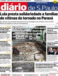 Capa do jornal Diário de São Paulo 09/11/2025