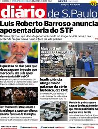Capa do jornal Diário de São Paulo 10/10/2025