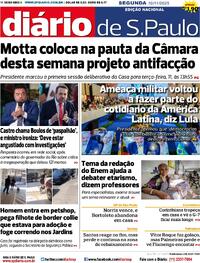 Capa do jornal Diário de São Paulo 10/11/2025