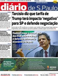 Capa do jornal Diário de São Paulo 11/07/2025