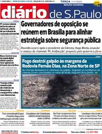 Capa do jornal Diário de São Paulo 11/11/2025