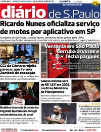 Capa do jornal Diário de São Paulo 11/12/2025