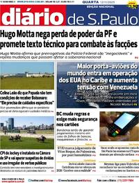 Capa do jornal Diário de São Paulo 12/11/2025