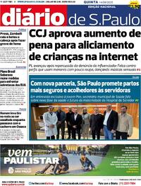 Capa do jornal Diário de São Paulo 14/08/2025